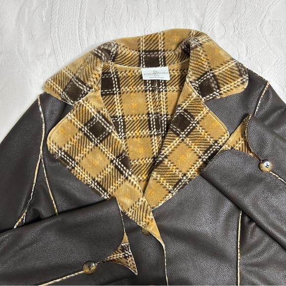 Robert kitchen Jacket women’s size medium brown hippie boho plaid Fall - Picture 5 of 10